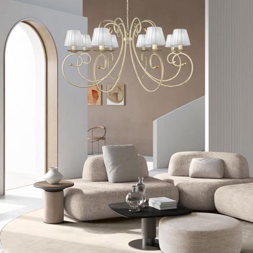 Люстра подвесная 8 ламп с абажурами S3152-8