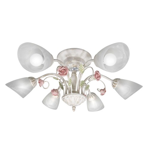 Люстра потолочная с цветами 6 плафонов S2293-6