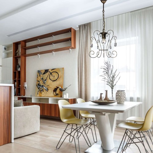 Люстра подвесная на кухню над столом с хрусталем S1249-1