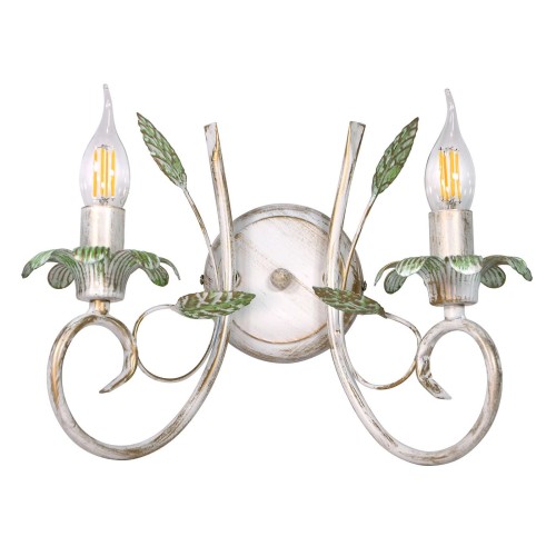 Бра с листочками 2 лампы класическая флористика S1115-2